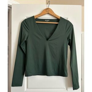 Pretty Emerald Green V-Neck Top